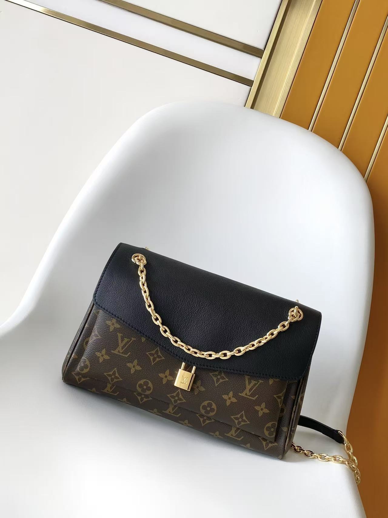 Louis Vuitton LV Classic Handbag Monogram Empreinte Model M25858 Gold Hardware Elegant Look Limited Edition